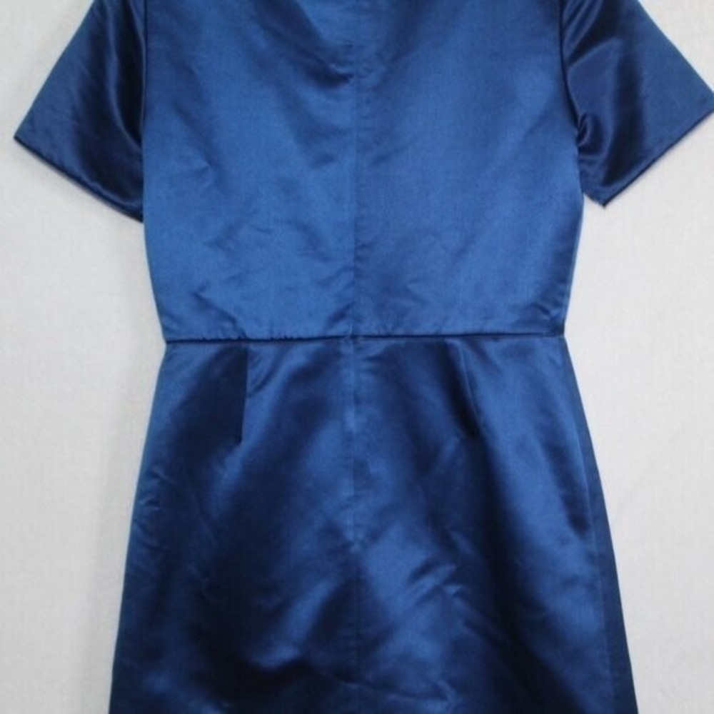 Marc by Marc Jacobs women's mini dress size 6 blue satin silk wool disco chic - Picture 11 of 12